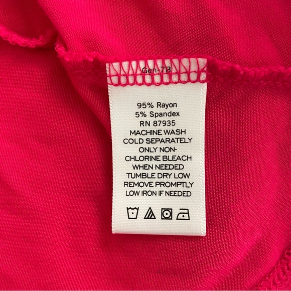 LOGO Lori Goldstein V-neck Tee 3/4 Sleeves Pockets Pink SZ Small - Picture 7 of 8